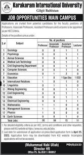 New π Karakoram International University Gilgit Jobs 2025: Online Application Guide 2 π Karakoram International University Gilgit Jobs 2025: Online Application Guide